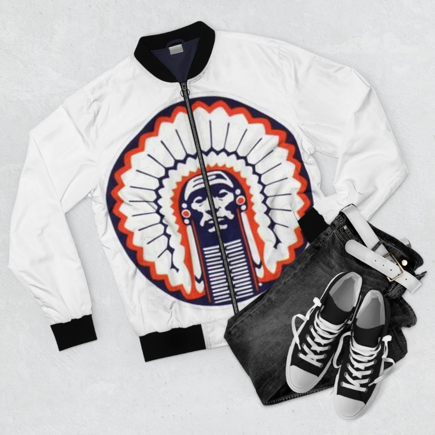 Chief Illiniwek Men's Bomber Jacket (AOP)