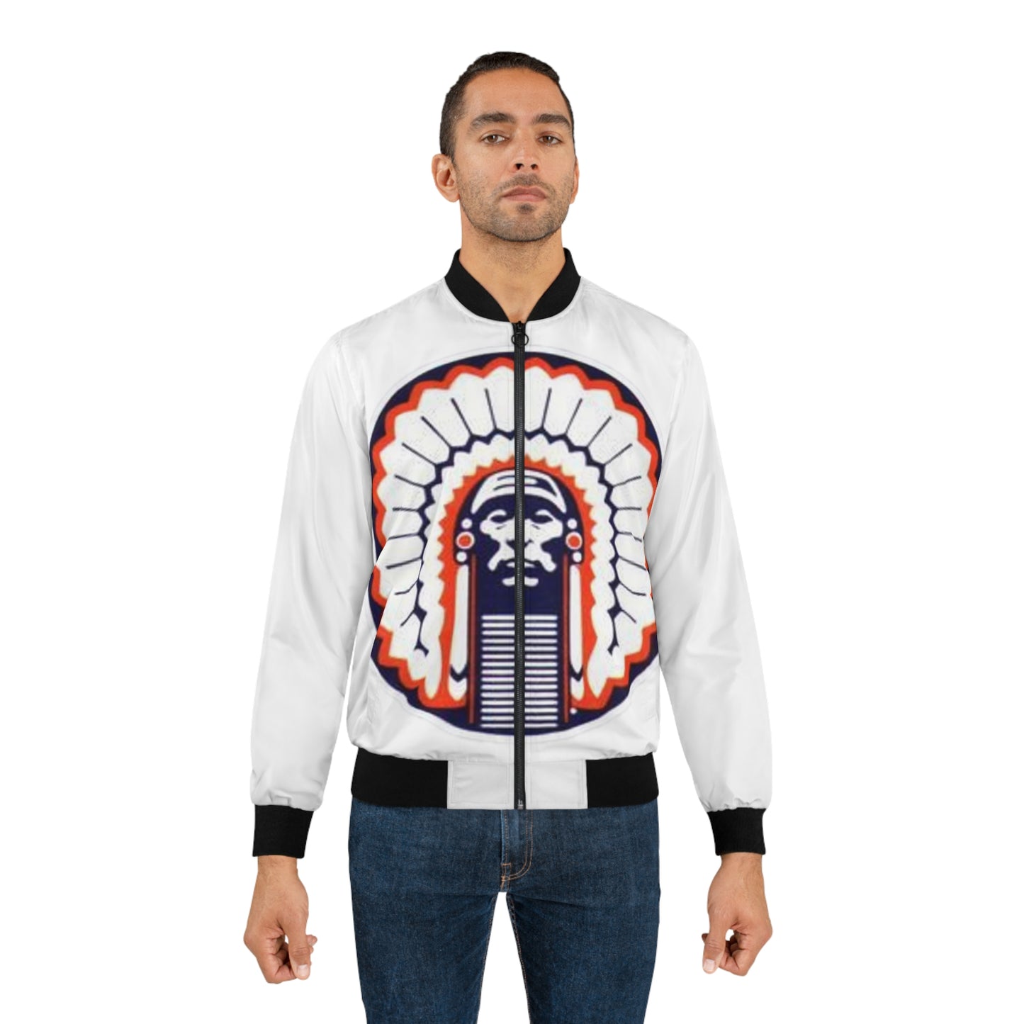 Chief Illiniwek Men's Bomber Jacket (AOP)