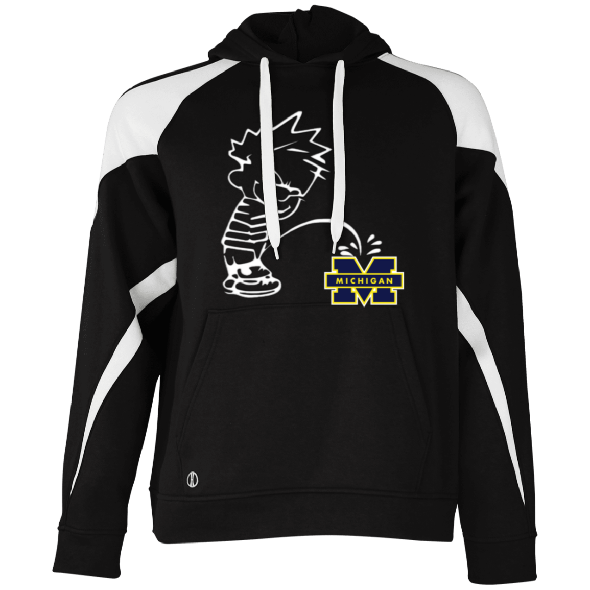 P on Michigan Athletic Colorblock Fleece Hoodie