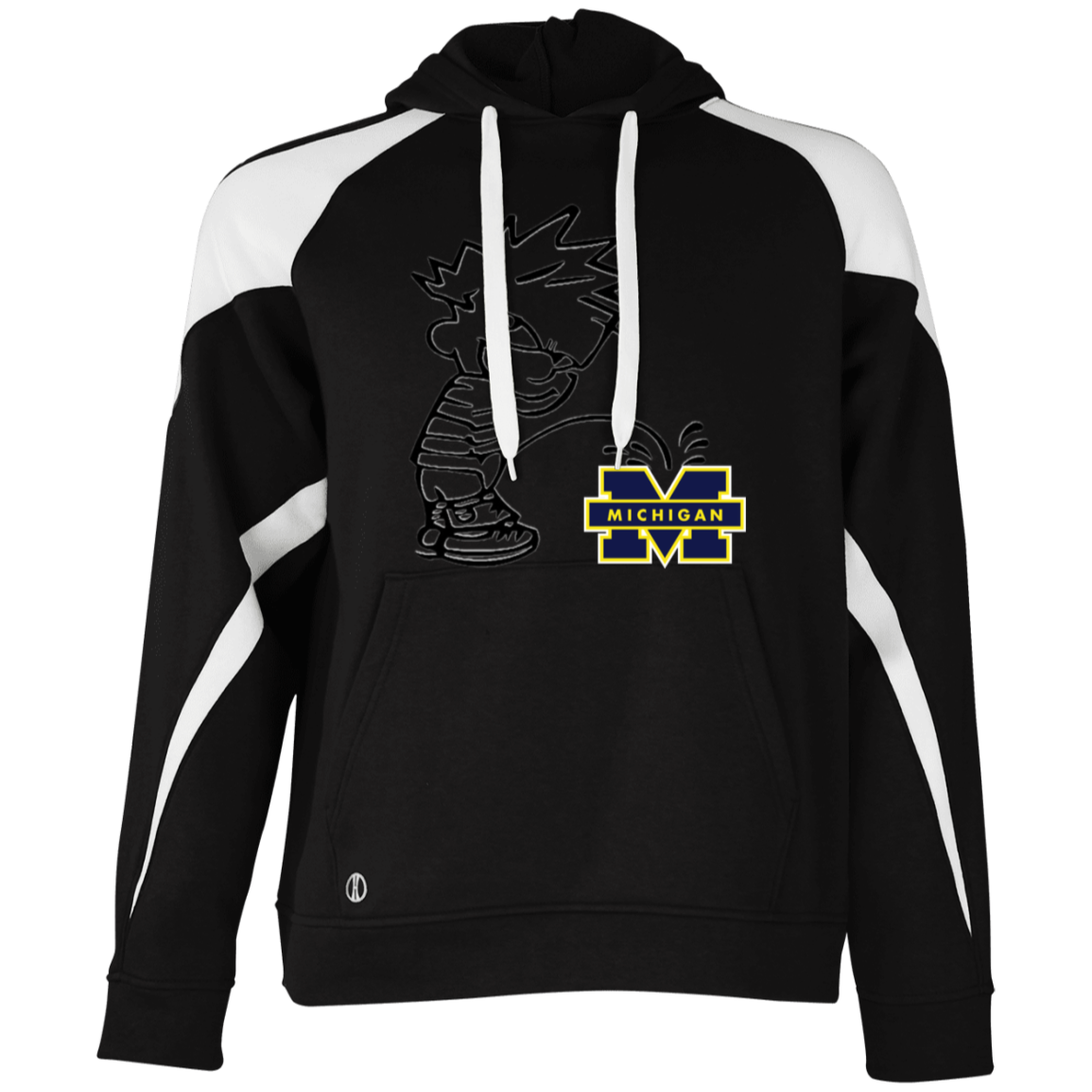 P on Michigan Athletic Colorblock Fleece Hoodie