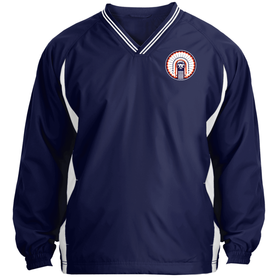 Chief Illiniwek Tipped V-Neck Wind Shirt