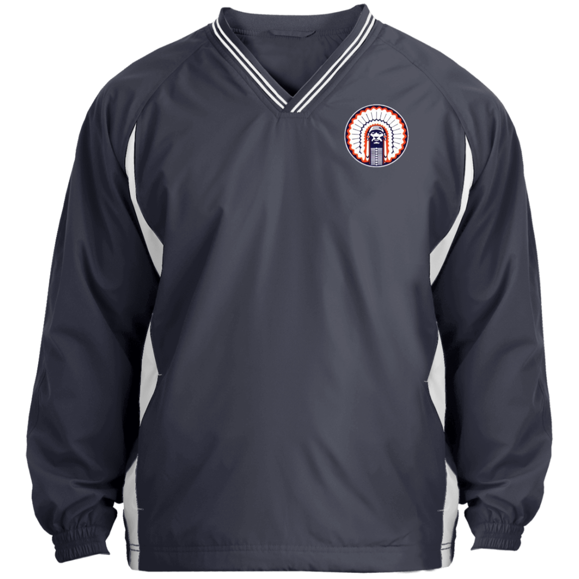 Chief Illiniwek Tipped V-Neck Wind Shirt