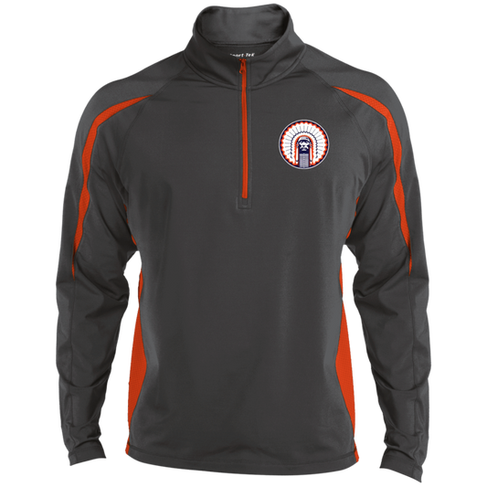 Chief Illiniwek Men's Sport Wicking Colorblock 1/2 Zip