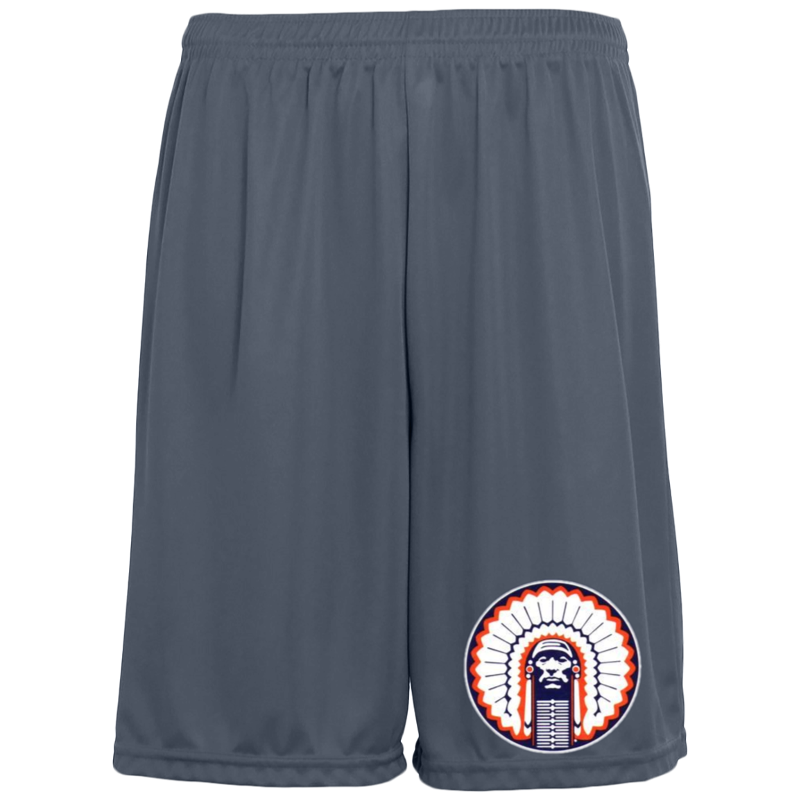 Chief Illiniwek Moisture-Wicking Pocketed 9 inch Inseam Training Shorts