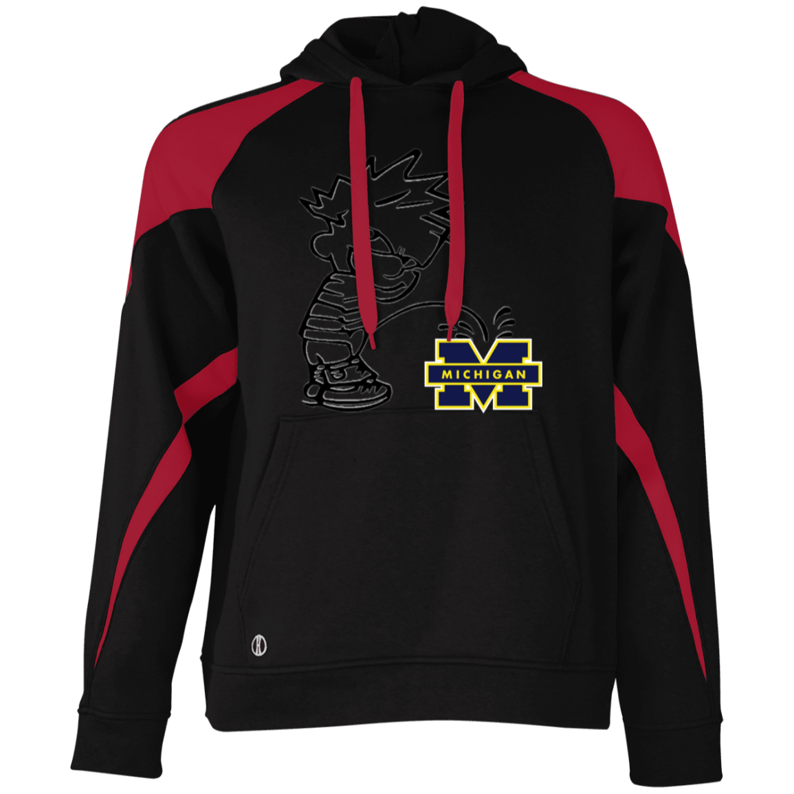 P on Michigan Athletic Colorblock Fleece Hoodie