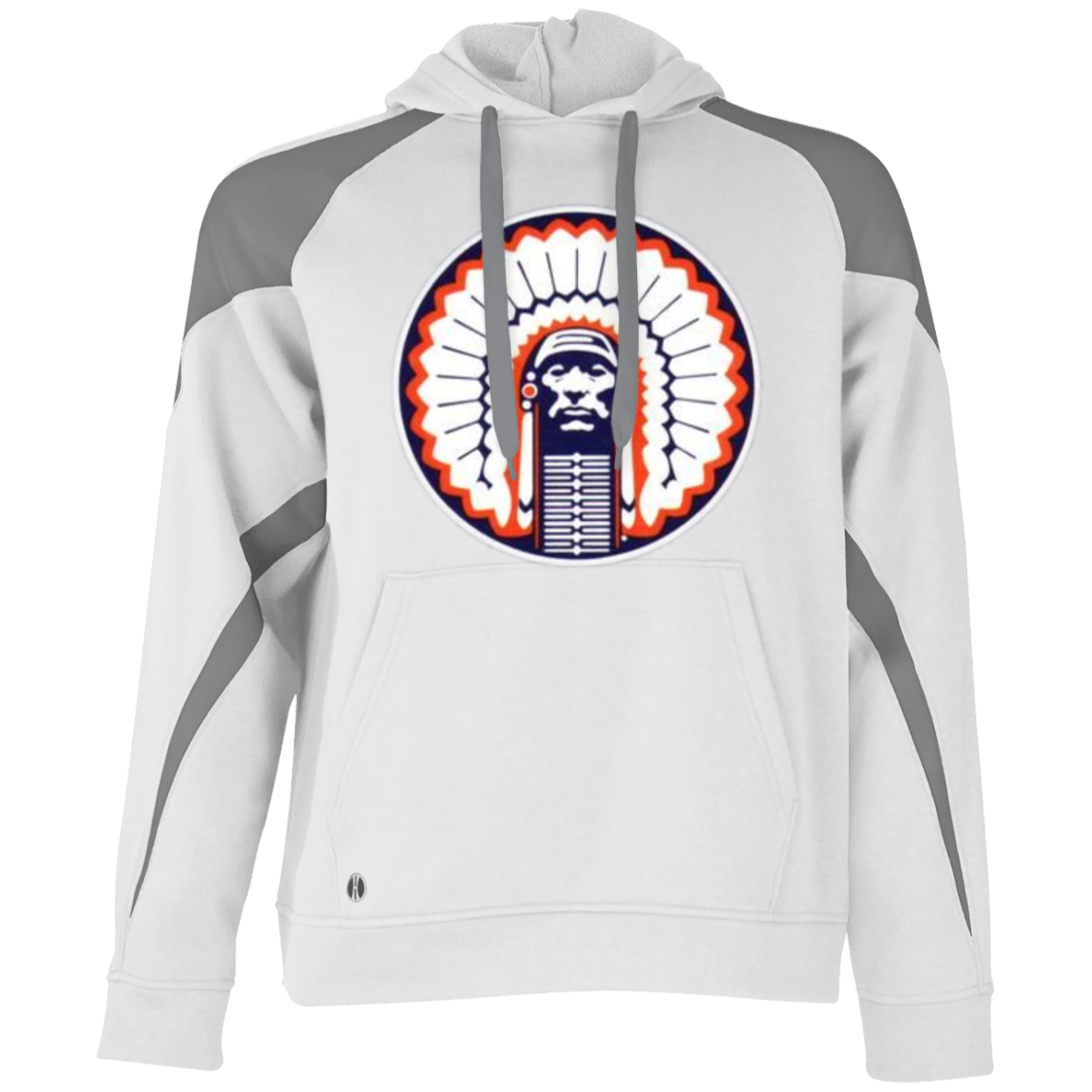 Chief Illiniwek Athletic Colorblock Fleece Hoodie