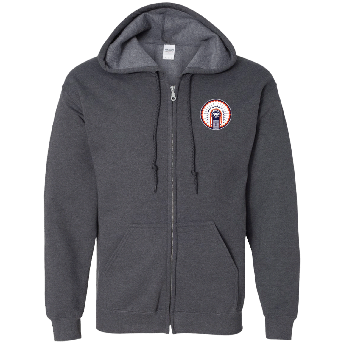 Chief Illiniwek Zip Up Hooded Sweatshirt