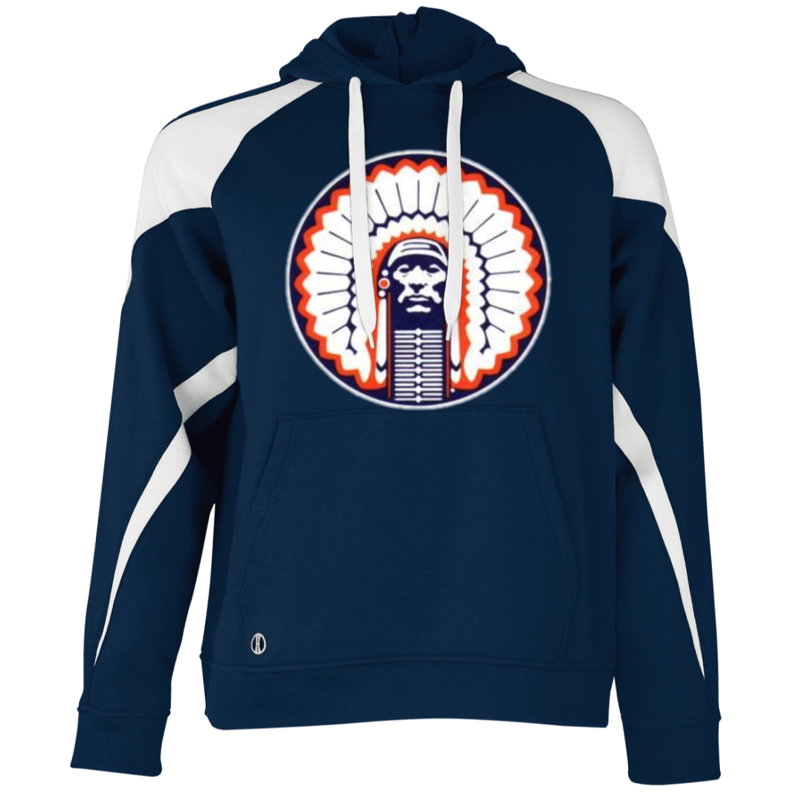 Chief Illiniwek Athletic Colorblock Fleece Hoodie