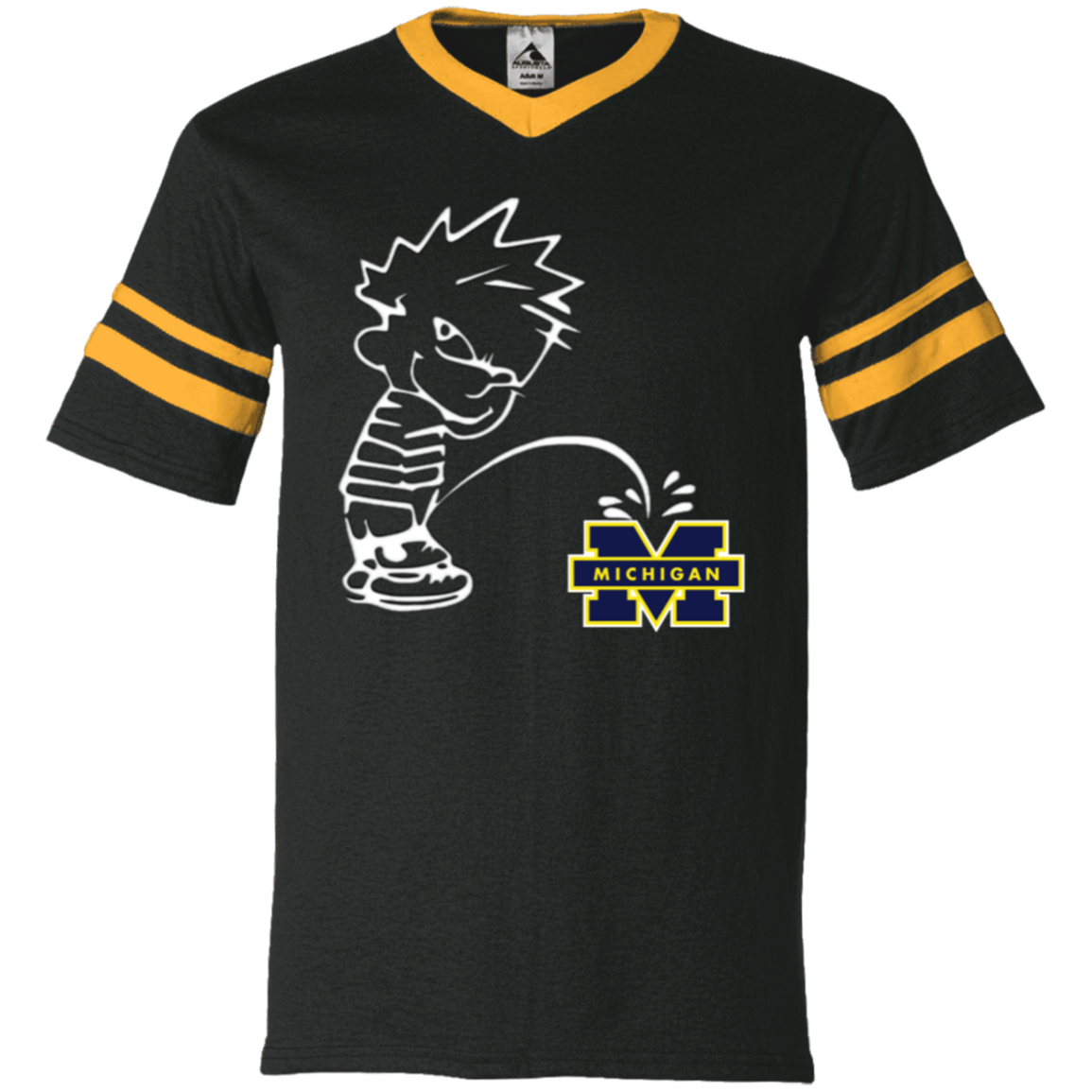 P on Michigan V-Neck Sleeve Stripe Jersey