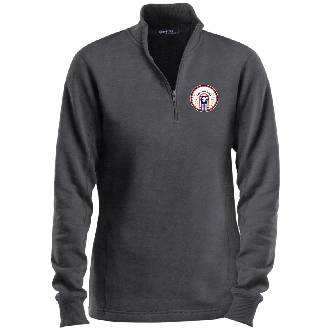 Chief Illiniwek Ladies 1/4 Zip Sweatshirt