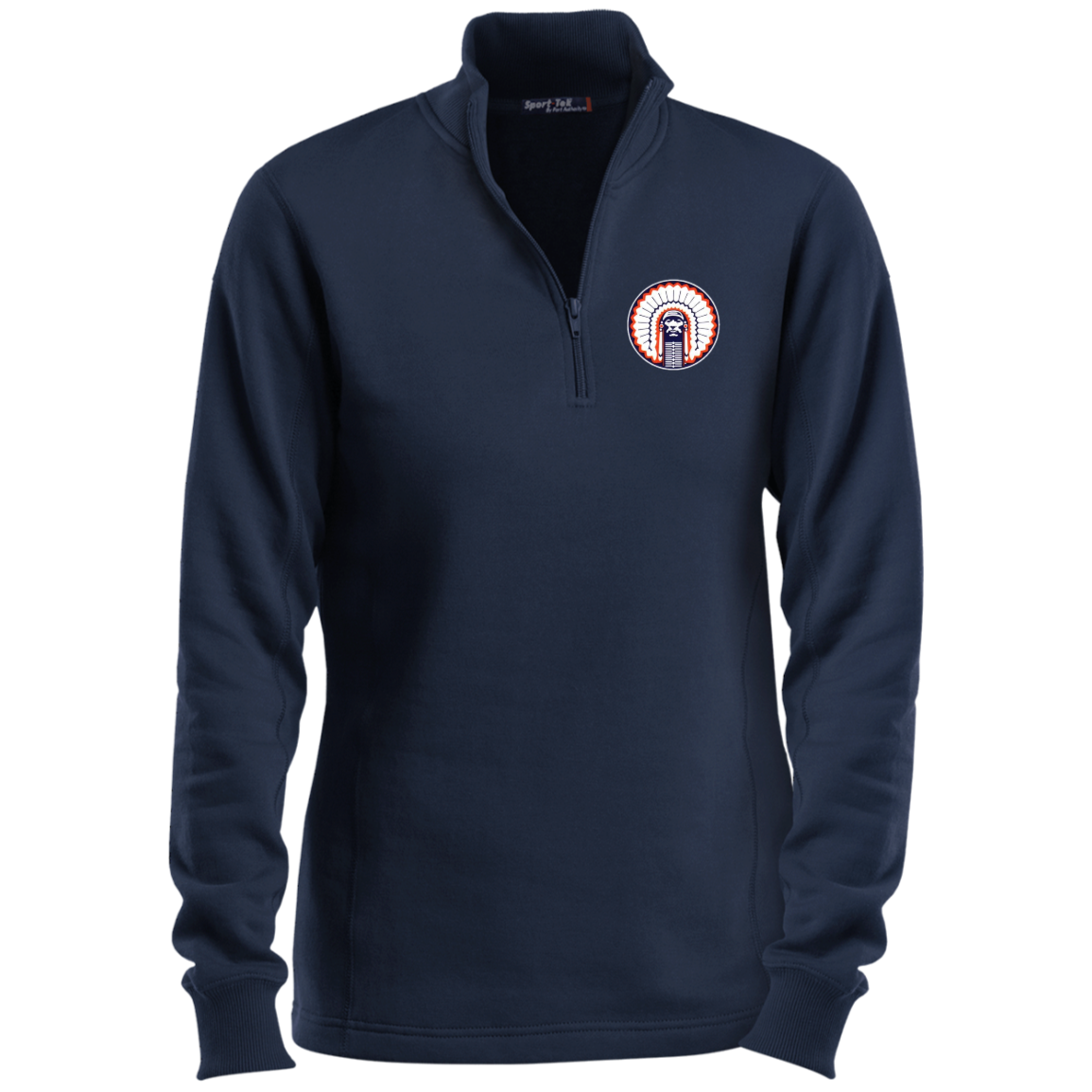 Chief Illiniwek Ladies 1/4 Zip Sweatshirt