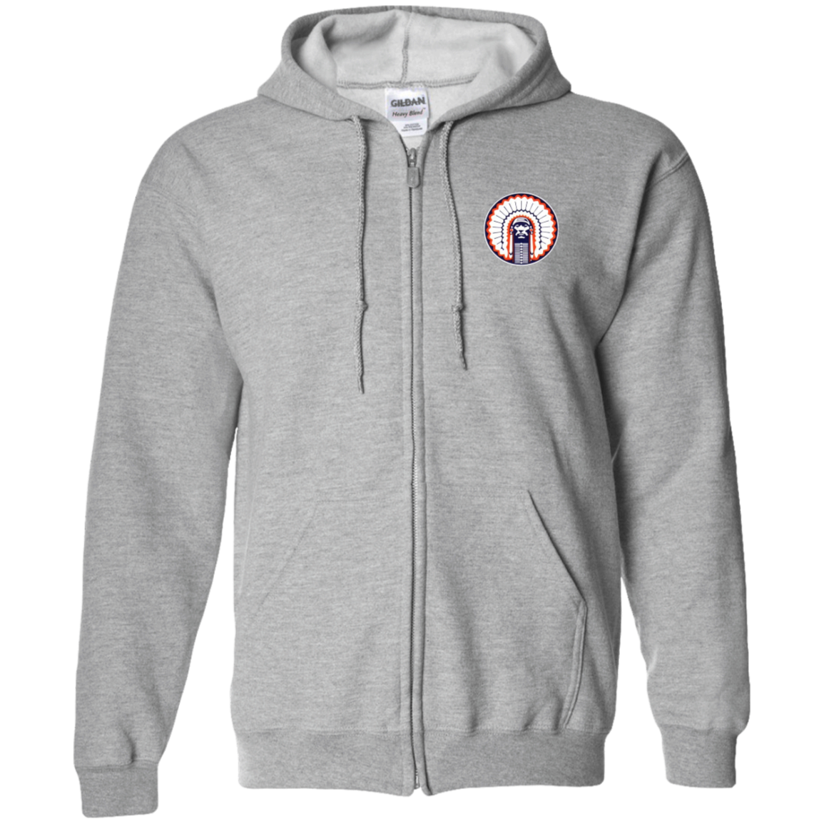 Chief Illiniwek Zip Up Hooded Sweatshirt