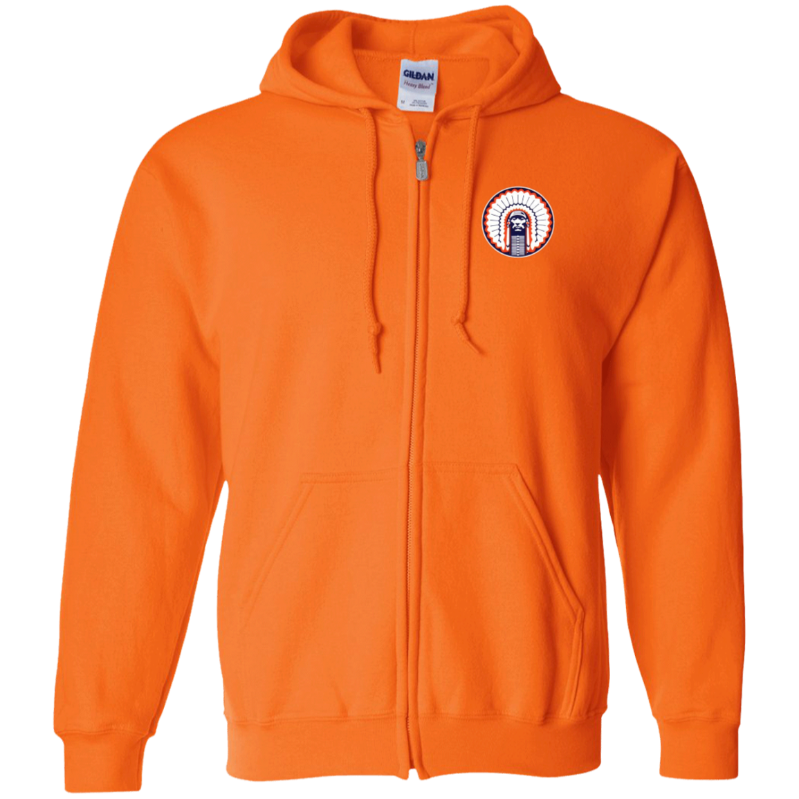 Chief Illiniwek Zip Up Hooded Sweatshirt