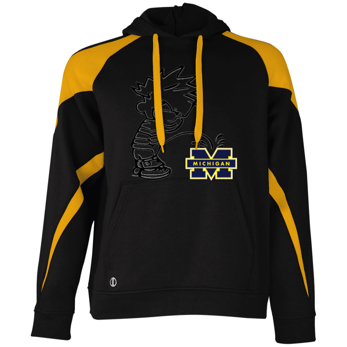 P on Michigan Athletic Colorblock Fleece Hoodie