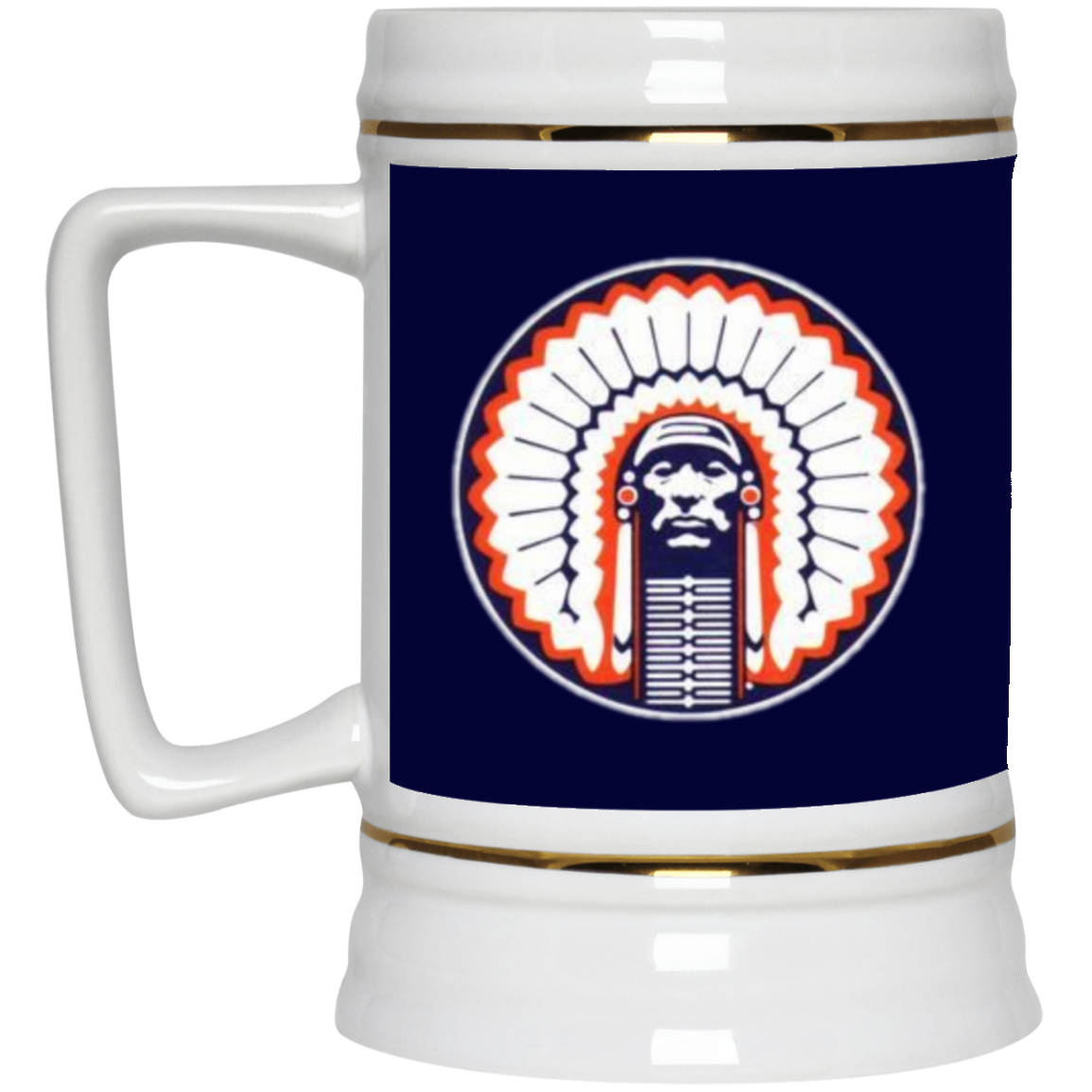 Chief Illiniwek Beer Stein 22oz.