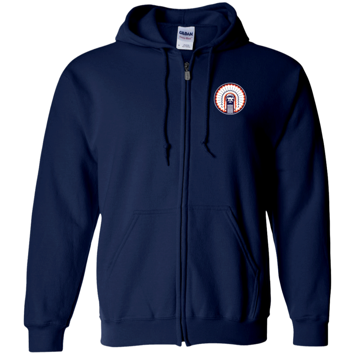 Chief Illiniwek Zip Up Hooded Sweatshirt