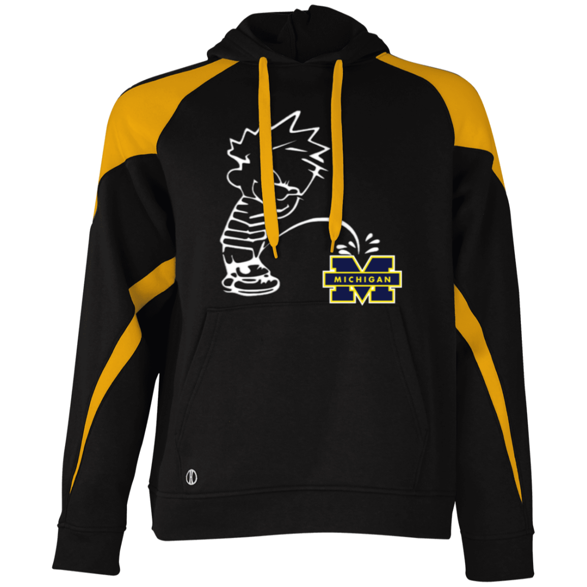 P on Michigan Athletic Colorblock Fleece Hoodie