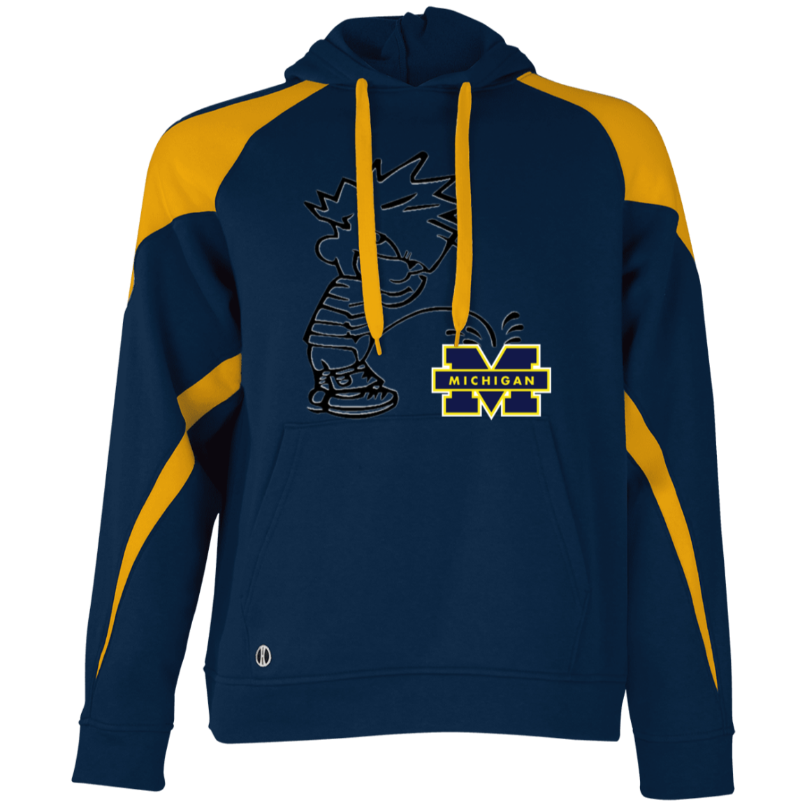 P on Michigan Athletic Colorblock Fleece Hoodie