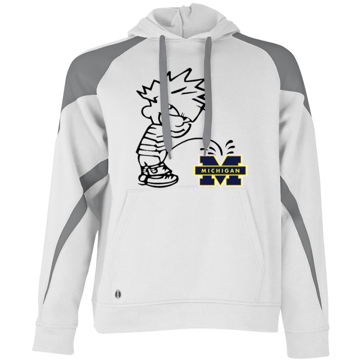 P on Michigan Athletic Colorblock Fleece Hoodie