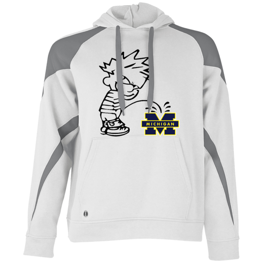 P on Michigan Athletic Colorblock Fleece Hoodie