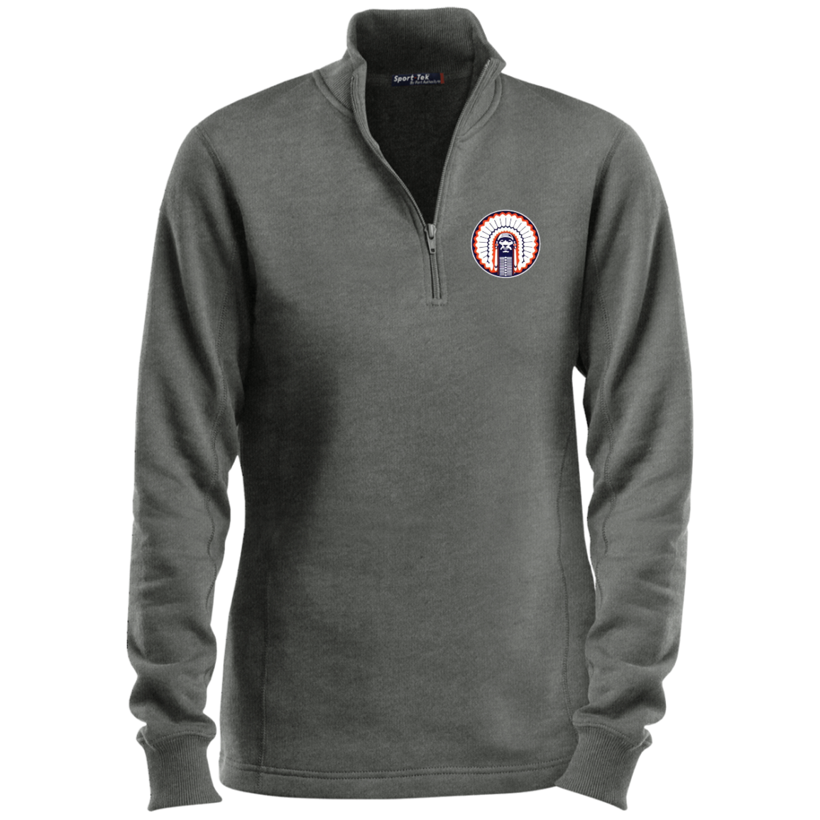 Chief Illiniwek Ladies 1/4 Zip Sweatshirt