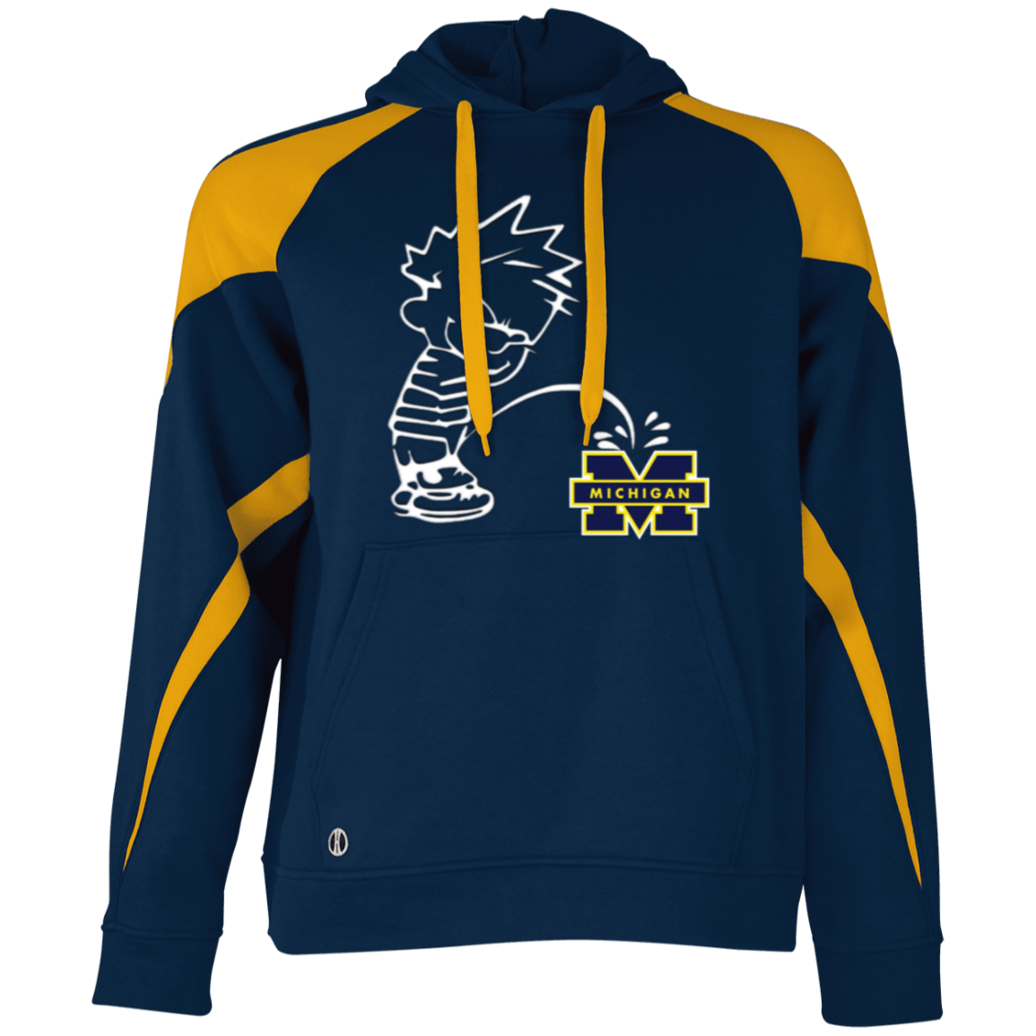 P on Michigan Athletic Colorblock Fleece Hoodie