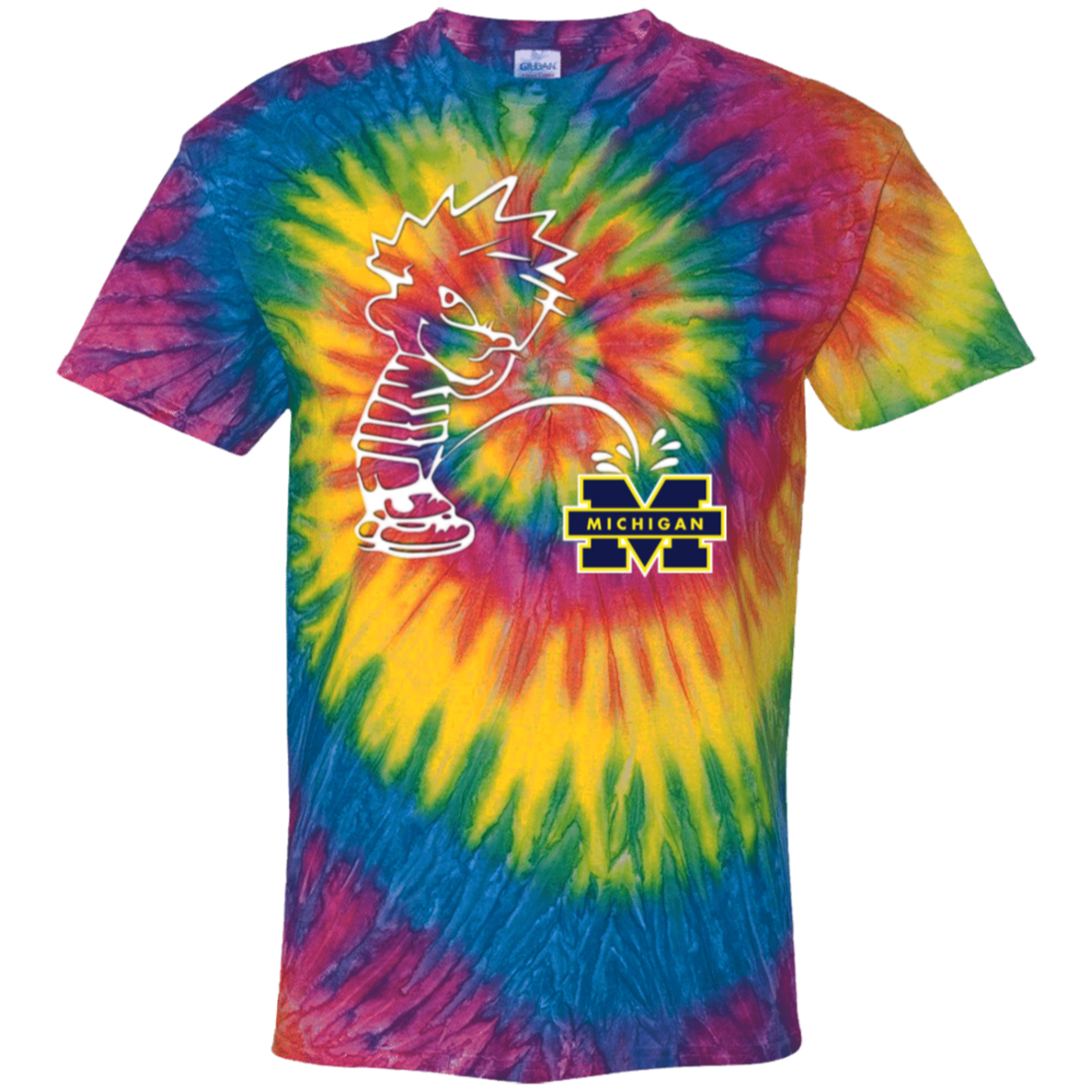 P on Michigan 100% Cotton Tie Dye T-Shirt