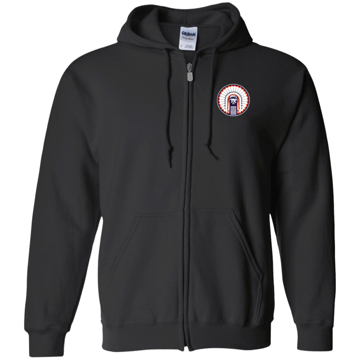 Chief Illiniwek Zip Up Hooded Sweatshirt